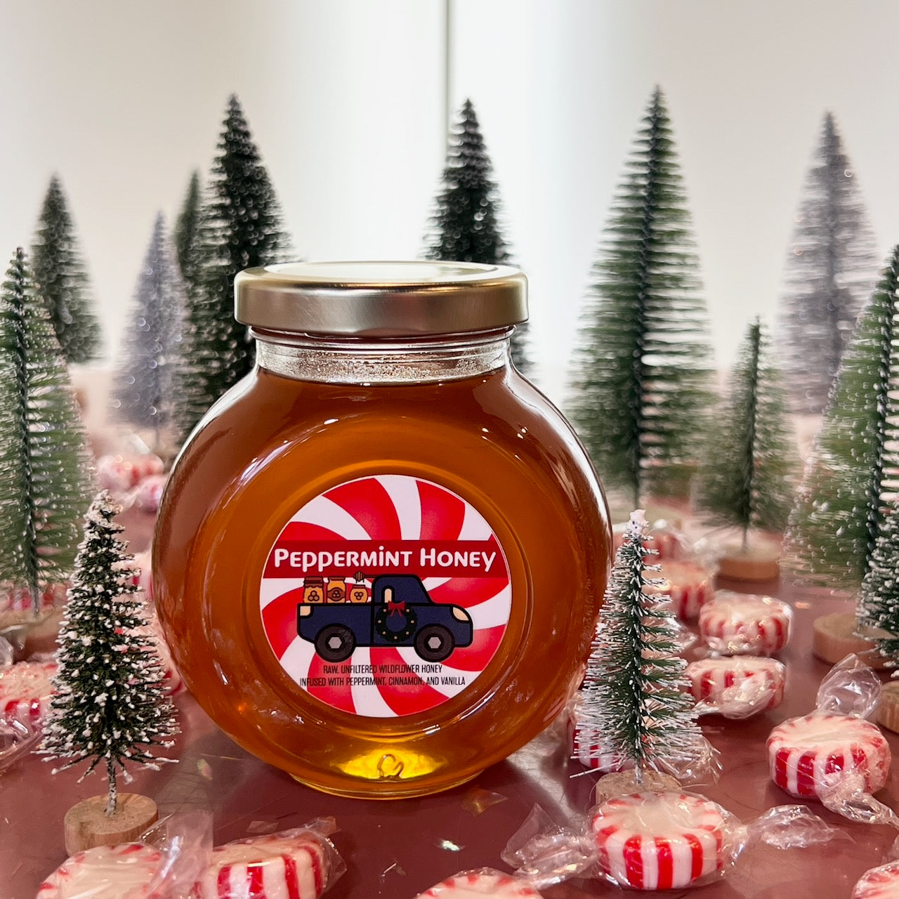 Holiday Peppermint Wildflower Honey, 12 oz.